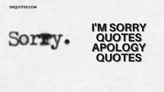Im Sorry Quotes Apology Quotes